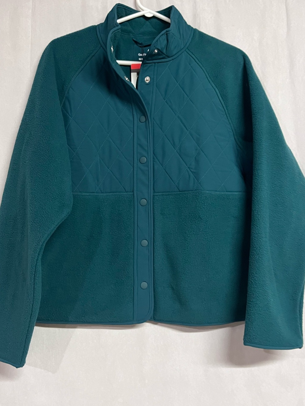 NWT Gap Women's Teal Quilted Fleece Jacket